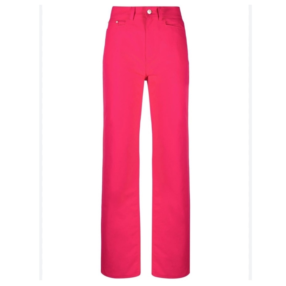 Wandler HOT Pink Straight Leg Mid-Rise Jeans